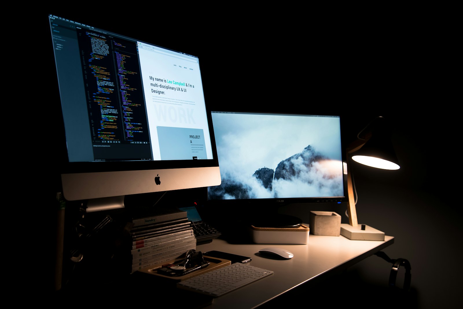 Modern website design on desktop display